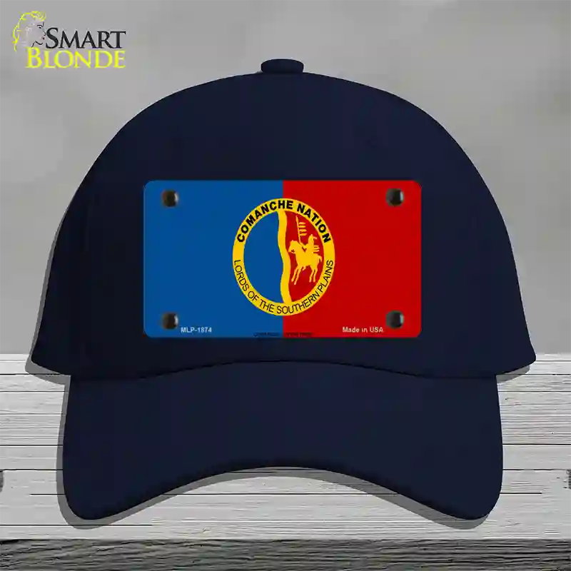 Comanche Nation Flag Novelty License Plate Hat Cotton / Navy