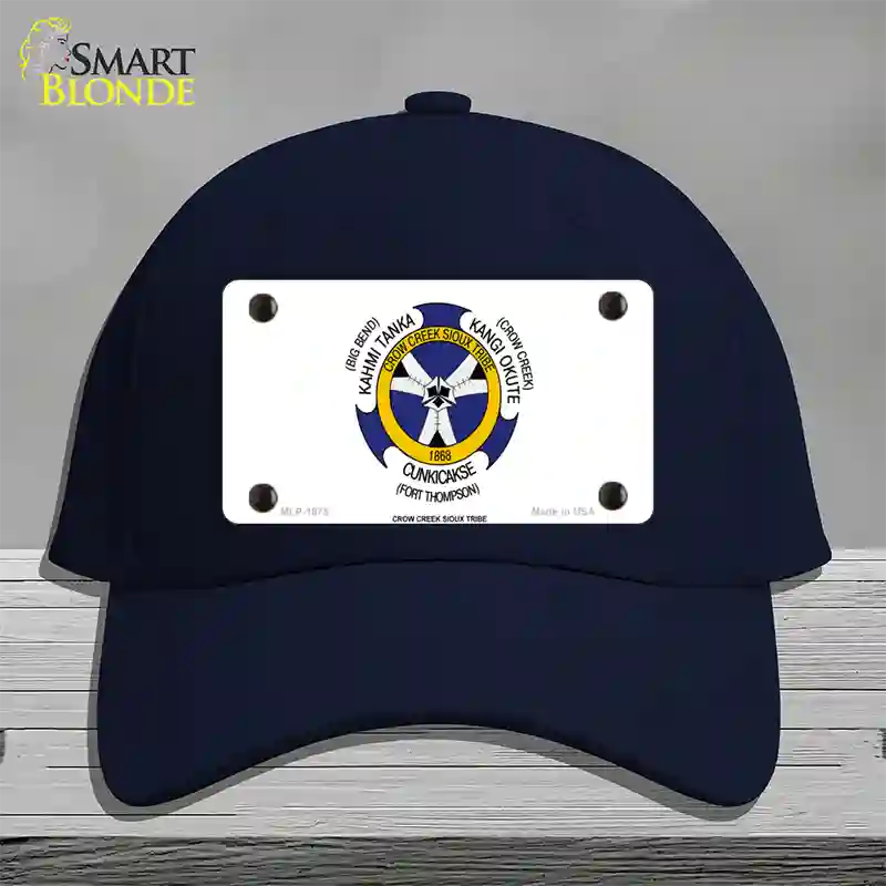 Crow Creek Sioux Tribe Flag Novelty License Plate Hat Cotton / Navy