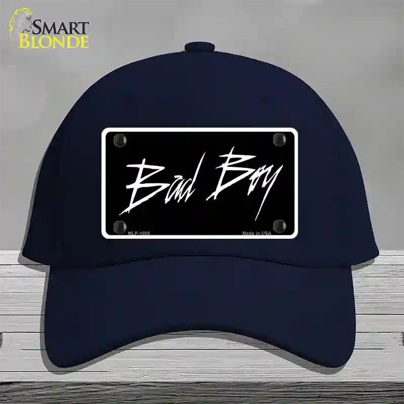 Bad Boy Black Novelty License Plate Hat Cotton / Navy