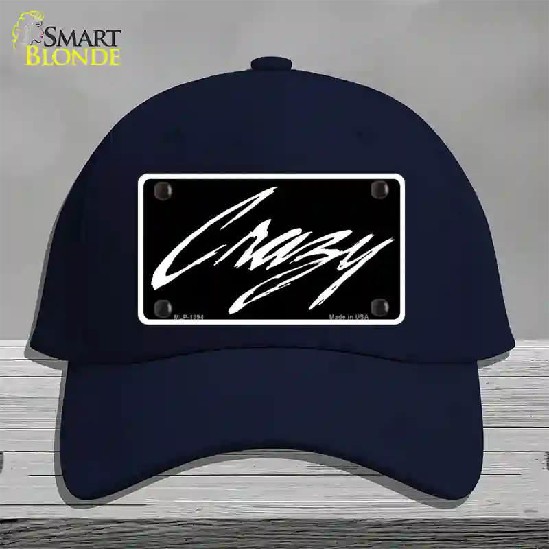 Crazy Novelty License Plate Hat Cotton / Navy