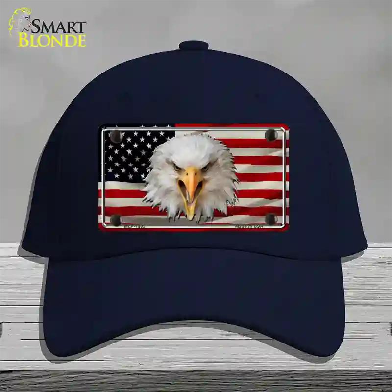 USA Eagle Novelty License Plate Hat Cotton / Navy