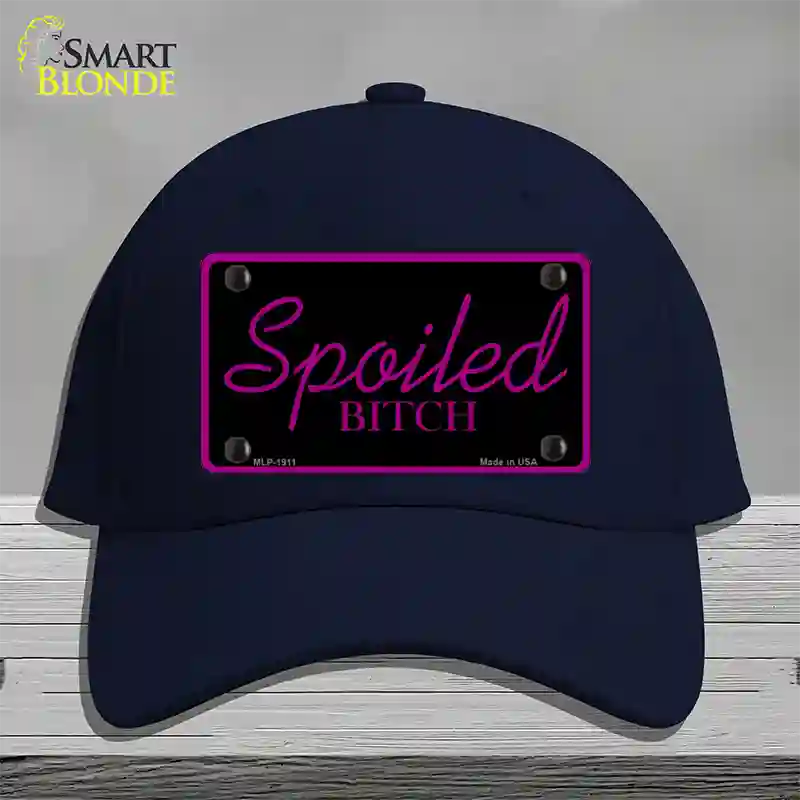 Spoiled Bitch Novelty License Plate Hat Cotton / Navy