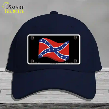 Confederate 3-D Flag Novelty License Plate Hat Cotton / Navy