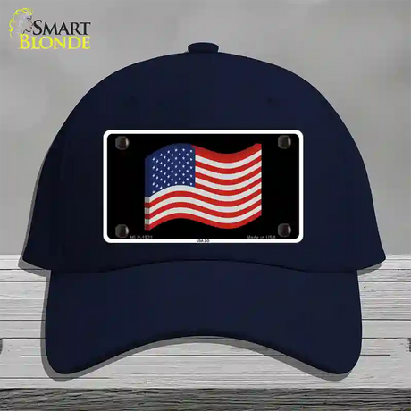 USA 3-D Flag Novelty License Plate Hat Cotton / Navy