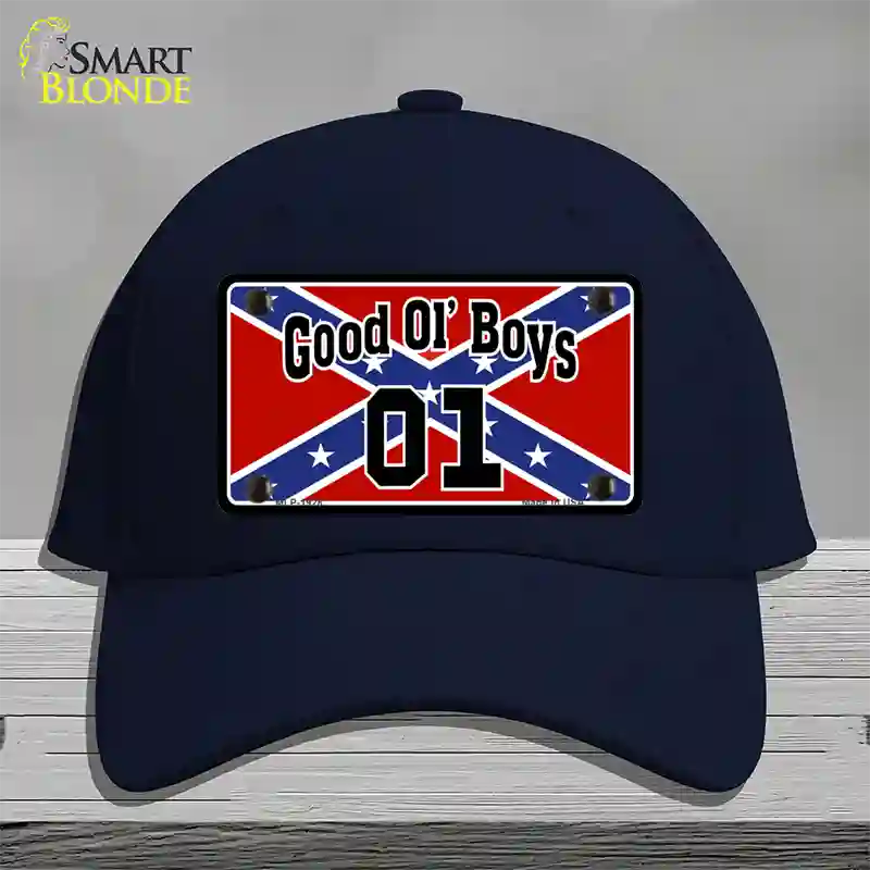 Good Ol Boys Confederate Flag Novelty License Plate Hat Cotton / Navy