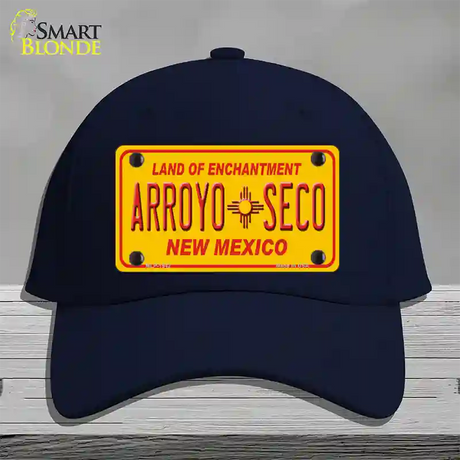 Arroyo Seco Yellow New Mexico Novelty License Plate Hat Cotton / Navy