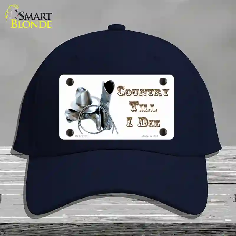 Country Till I Die Novelty License Plate Hat Cotton / Navy