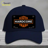 Hardcore Scooter Trash Black Novelty License Plate Hat Cotton / Navy