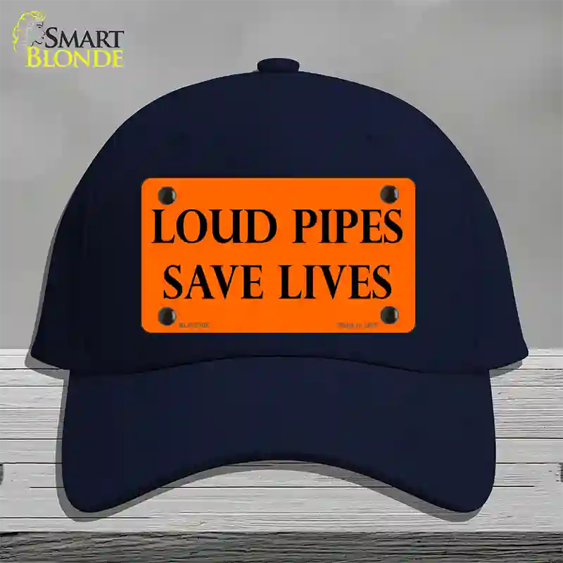 Loud Pipes Save Lives Novelty License Plate Hat Cotton / Navy