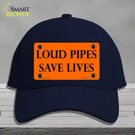 Loud Pipes Save Lives Novelty License Plate Hat Cotton / Navy