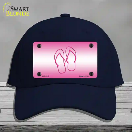 Flip Flops Pink Novelty License Plate Hat Cotton / Navy