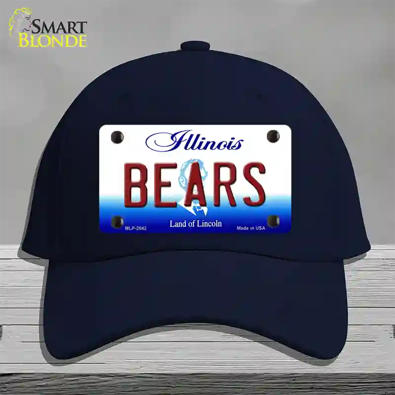 Bears Illinois State Novelty License Plate Hat Cotton / Navy