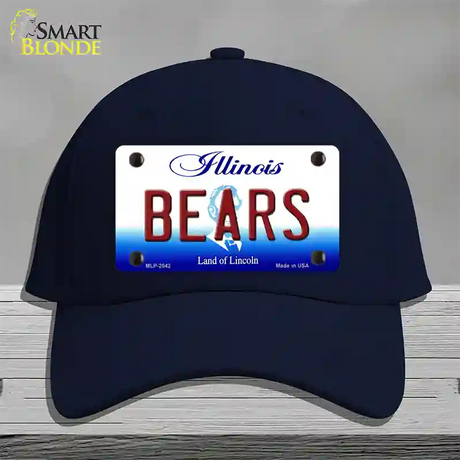 Bears Illinois State Novelty License Plate Hat Cotton / Navy