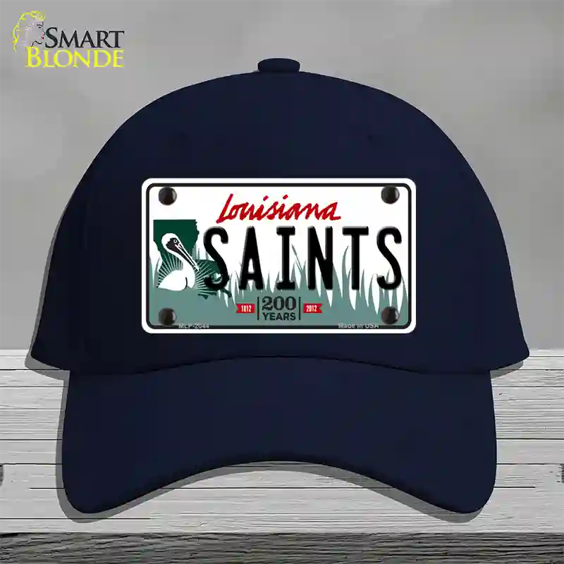 Saints Louisiana State Novelty License Plate Hat Cotton / Navy