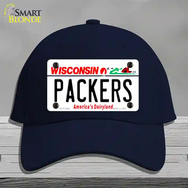 Packers Wisconsin State Novelty License Plate Hat Cotton / Navy