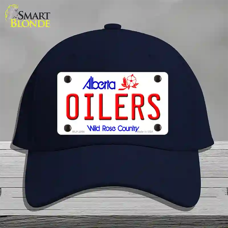 Oilers Alberta Canada Province Novelty License Plate Hat Cotton / Navy