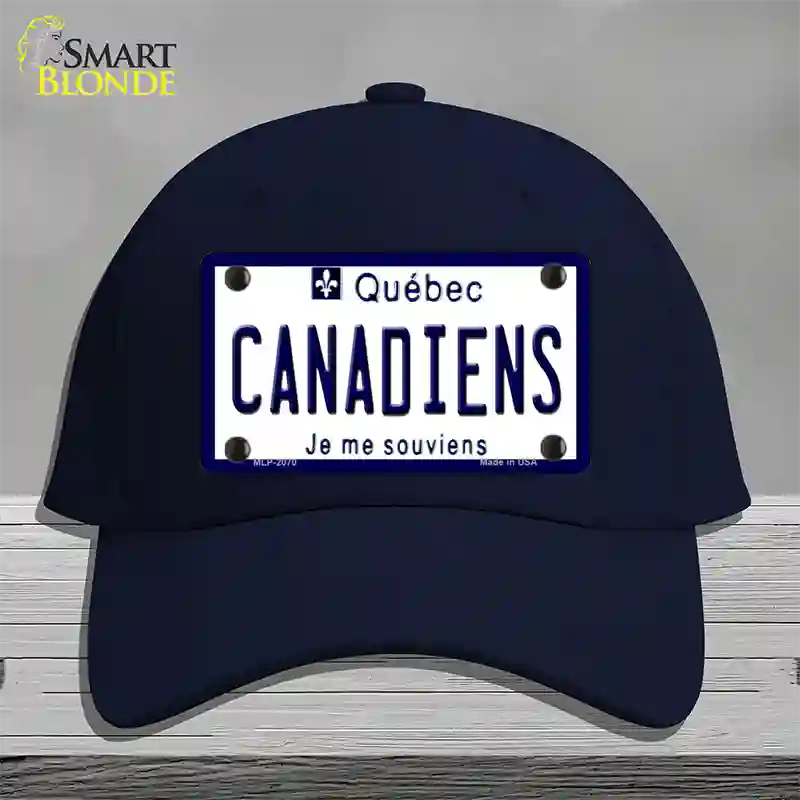 Canadiens Quebec Canada Province Novelty License Plate Hat Cotton / Navy