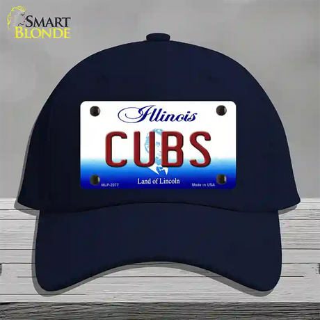 Cubs Chicago Illinois State Novelty License Plate Hat Cotton / Navy