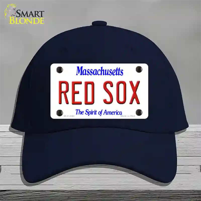 Red Sox Massachusetts State Novelty License Plate Hat Cotton / Navy