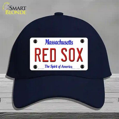 Red Sox Massachusetts State Novelty License Plate Hat Cotton / Navy