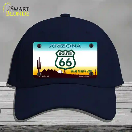 Route 66 Shield Arizona Novelty License Plate Hat Cotton / Navy