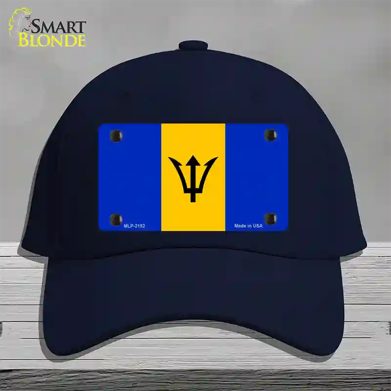 Barbados Flag Novelty License Plate Hat Cotton / Navy