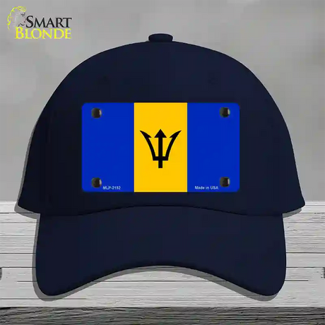 Barbados Flag Novelty License Plate Hat Cotton / Navy