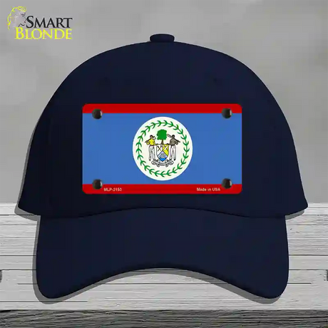 Belize Flag Novelty License Plate Hat Cotton / Navy