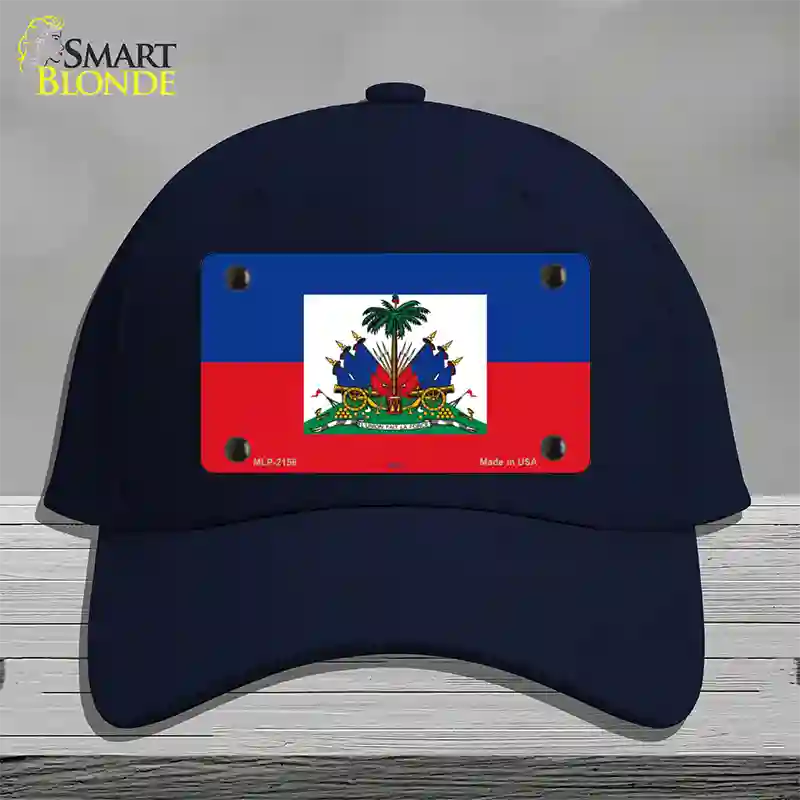 Haiti Flag Novelty License Plate Hat Cotton / Navy