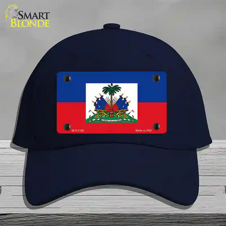 Haiti Flag Novelty License Plate Hat Cotton / Navy