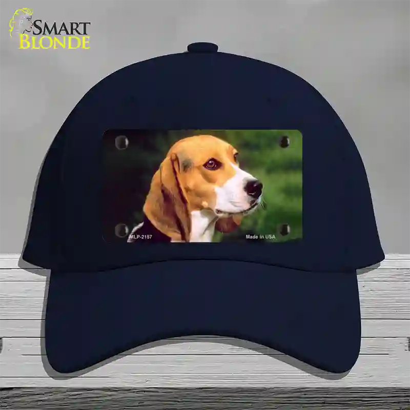 Beagle Dog Novelty License Plate Hat Cotton / Navy