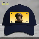 Chocolate Labrador Retriever Dog Novelty License Plate Hat Cotton / Navy