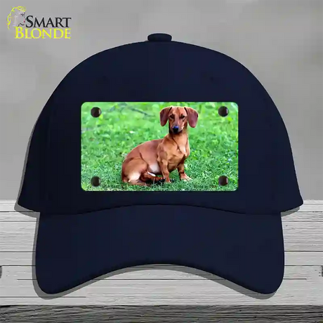 Dachshund Dog Novelty License Plate Hat Cotton / Navy