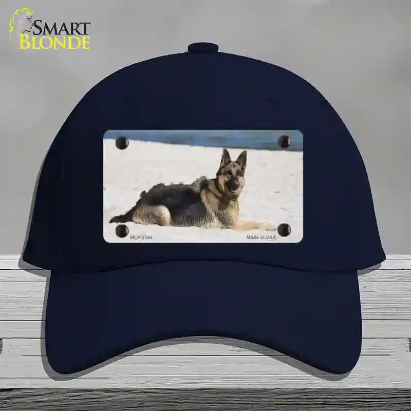 German Shepherd Dog Novelty License Plate Hat Cotton / Navy