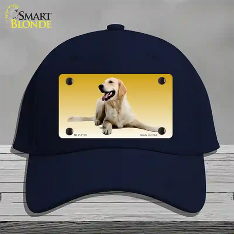 Golden Retriever Dog Novelty License Plate Hat Cotton / Navy