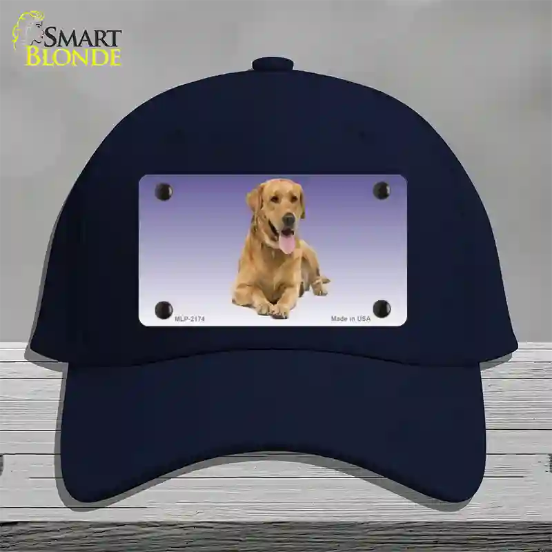 Yellow Labrador Retriever Dog Novelty License Plate Hat Cotton / Navy