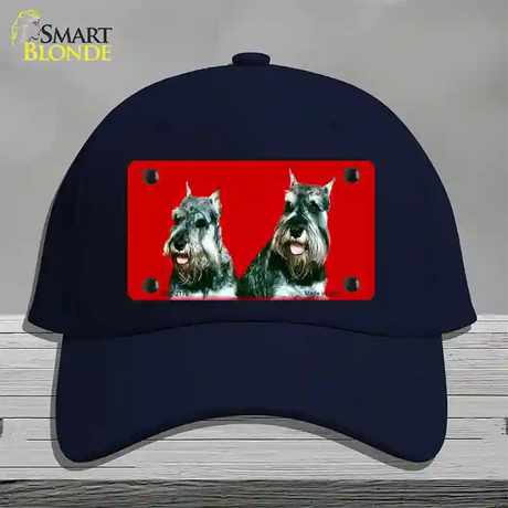 Schnauzer Dog Novelty License Plate Hat Cotton / Navy