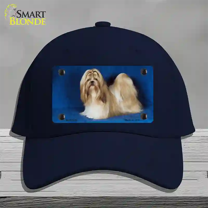 Shih Tzu Dog Novelty License Plate Hat Cotton / Navy