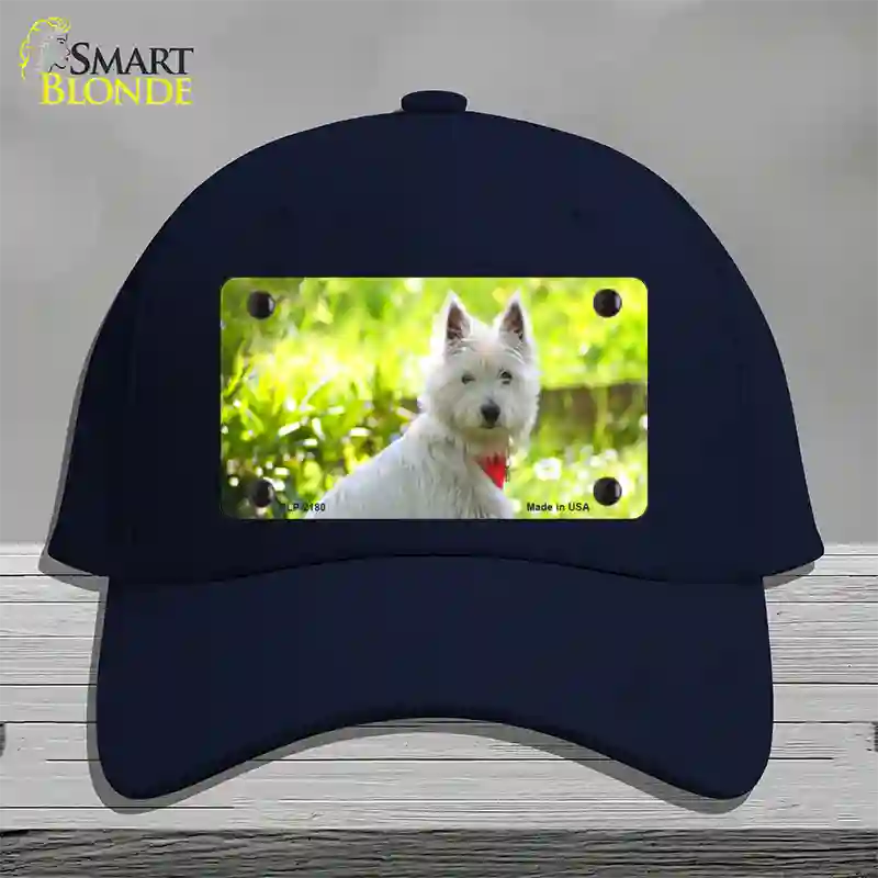 West Highland Dog Terrier Novelty License Plate Hat Cotton / Navy