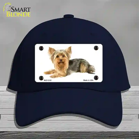 Yorkshire Terrier Dog Novelty License Plate Hat Cotton / Navy