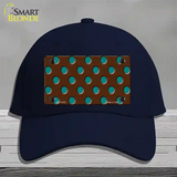 Teal Polka Dots Brown Novelty License Plate Hat Cotton / Navy