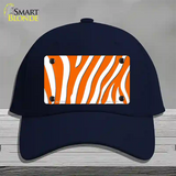 Orange White Zebra Novelty License Plate Hat Cotton / Navy