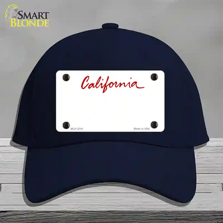 California State Blank Novelty License Plate Hat Cotton / Navy