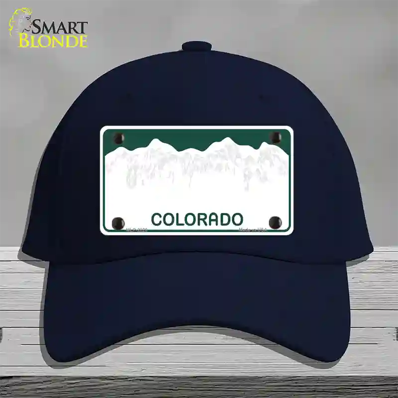 Colorado Green State Blank Novelty License Plate Hat Cotton / Navy