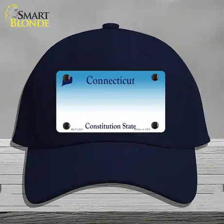 Connecticut State Blank Novelty License Plate Hat Cotton / Navy