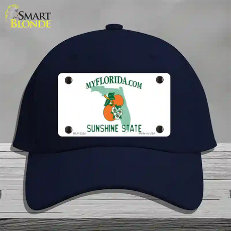 Florida State Blank Novelty License Plate Hat Cotton / Navy