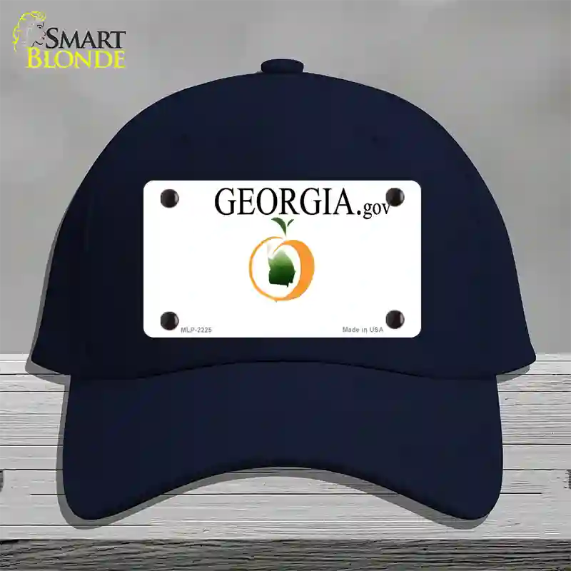 Georgia State Blank Novelty License Plate Hat Cotton / Navy