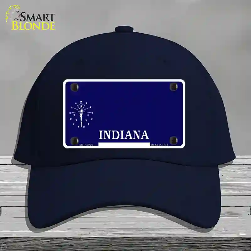 Indiana State Blank Novelty License Plate Hat Cotton / Navy