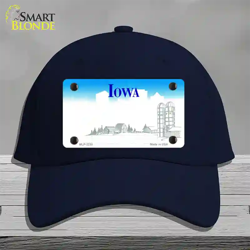 Iowa State Blank Novelty License Plate Hat Cotton / Navy