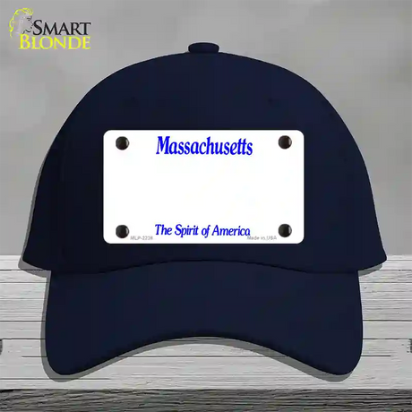 Massachusetts State Blank Novelty License Plate Hat Cotton / Navy